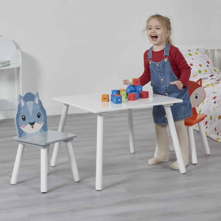 Kids Country Animals Table and 2 Chairs Set